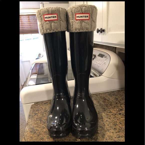 Women’s Hunter Rain Boots with liner, Black - Picture 1 of 6